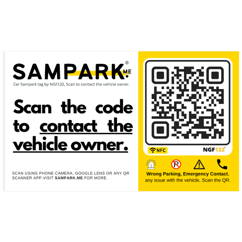 (Pack of 2) Car sampark tag, Let people call you for any issues with your parked car.