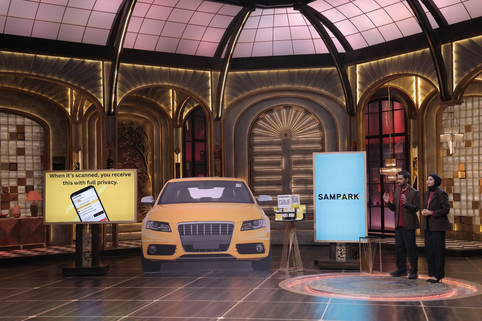 Sampark founders pitching on Shark Tank India